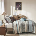 Princeton - King Reversible Coverletr (Set of 5) - Blue