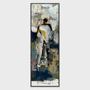 Solo II - 24" x 72" Painting Art by Buddy Whitlock - Dark Gray & Pearl Silver