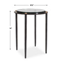 Kennington - Round Glass Accent Table - Black / Brass / Bronze