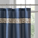 Serene - Embroidered Floral Shower Curtain - Navy - Madison Park - Shower Curtains - Elite Enclave Home