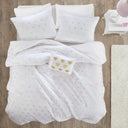 Rosalie - 3 Piece Twin/Twin Long Metallic Printed Plush Comforter Set With Throw Pillow - White/Gold