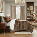 Galleria - 4 Piece California King Comforter Set - Brown