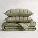 100% Linen - Full/Queen Linen Garment Washed Quilt Set - Olive Green - Harbor House - Quilts & Shams - Elite Enclave Home