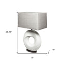 Geometric Table Lamp With Gray Shade - White