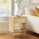 Teagan - Accent Side Table With Drawer Storage & Lower Open Shelf - Natural - INK+IVY - End Tables - Elite Enclave Home