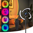 Color Changing LED Rotating Head Floor Lamp - Black - HomeRoots - Floor Lamps - Elite Enclave Home