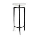 Tobias - Marble Slab Drink Table - Bronze / White