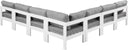 Nizuc - Outdoor Patio 7 Piece Modular Sectional With White Frame - Meridian Furniture - Stationary Sectionals- Elite Enclave Home