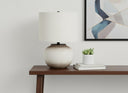 21" Ceramic Round Table Lamp With Drum Shade - Cream - HomeRoots - Table Lamps - Elite Enclave Home