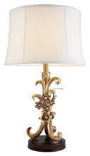 Scroll And Faux Crystal Bling Table Lamp - Gold