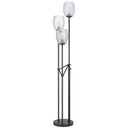 Three Light Traditional Shaped Floor Lamp With Clear Transparent Glass Novelty Shade - Black - HomeRoots - Floor Lamps - Elite Enclave Home