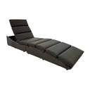 79" Faux Wicker Cushions Chaise Lounge - Dark Gray