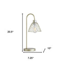 Bedside Table Lamp With Gold Cage Shade - Gold - HomeRoots - Table Lamps - Elite Enclave Home