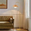Laguna - Weave Shade Floor Lamp - Gold/Natural