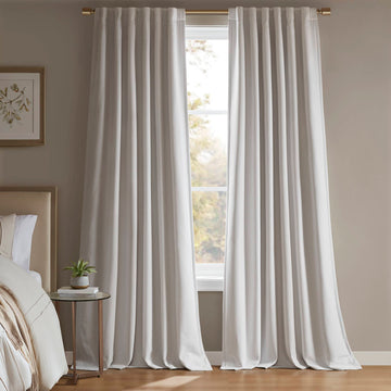 Karien - 2 Piece 52x108" Sound Blocking/Total Blackout Curtain Panel Pair - White