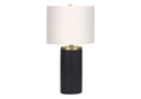 Concrete Cylinder Table Lamp With Ivory Drum Shade - Black And Gold - HomeRoots - Table Lamps - Elite Enclave Home