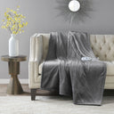 Heated Throw Blanket - Dark Gray - Faux - Serta - Heated Throws- Elite Enclave Home