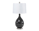 Glass Geometric Table Lamp With White Empire Shade (Set of 2) - Gray