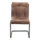 Ansel - Leather Dining Chair (Set of 2) - Grazed Brown - Moe's Home Collection - Chair Sets - Elite Enclave Home