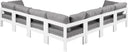 Nizuc - Outdoor Patio 7 Piece Modular Sectional With White Frame - Meridian Furniture - Stationary Sectionals- Elite Enclave Home