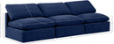 Indulge - Velvet 3 Seat Modular Armless Sofa - Meridian Furniture - Stationary Sectionals - Elite Enclave Home
