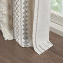 Imani - Cotton Printed Curtain Panel With Chenille Stripe And Lining - Ivory - INK+IVY - Curtains & Drapes - Elite Enclave Home