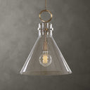 Imbuto - Funnel Glass 1 Light Pendant - White & Gold