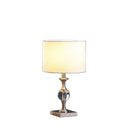20" Bedside Table Lamp With White Drum Shade - Silver