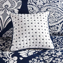 Vienna - Queen 7 Piece Printed Comforter Set - Indigo