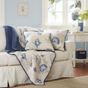 Bayside - Oversized Quilted Throw - Blue - Madison Park - Throws - Elite Enclave Home