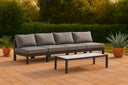 Nizuc - Outdoor Patio 4 Seat Armless Modular Sofa With Gray Frame - Meridian Furniture - Stationary Sectionals- Elite Enclave Home