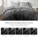 Avril - Full/Queen Fluffy Ribbed Plush Comforter Set - Gray Ombre - Intelligent Design - Comforters & Sets - Elite Enclave Home
