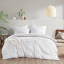 Porter - Full Soft Washed Pleated Duvet Cover Set - White