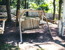 87" x 70" x 65" Solid Wood Swing Chair - Natural