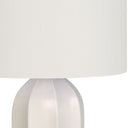 27" Ceramic Geometric Table Lamp With Drum Shade - Cream - HomeRoots - Table Lamps - Elite Enclave Home