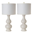 Ceramic Gourd Table Lamp With Off-White Drum Shade (Set of 2) - Off-White