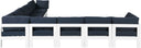 Nizuc - Outdoor Patio 9 Piece Modular Sectional With White Frame - Meridian Furniture - Stationary Sectionals- Elite Enclave Home