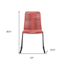 23" Metal Outdoor Dining Chair (Set of 2) - Red