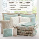 Shawnee - California King 8 Piece Comforter Set - Seafoam