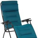 Steel Outdoor Zero Gravity Chair With Blue Cushion - Blue