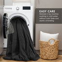 Porter - King Soft Washed Pleated Duvet Cover Set - Black - Comfort Spaces - Duvet Covers & Shams - Elite Enclave Home