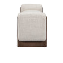 Classic Home Sierra Bench in Sand — plush cushioned seat with warm ash wood frame