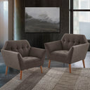 Newport - Wide Mid - Century Modern Lounge Chair (Set of 2) - Charcoal - INK+IVY - Chair Sets - Elite Enclave Home