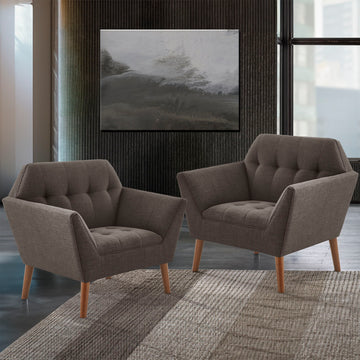 Newport - Wide Mid-Century Modern Lounge Chair (Set of 2) - Charcoal