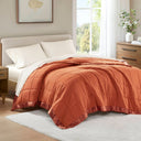 Windom - Full/Queen Lightweight Down Alternative Blanket With Satin Trim - Orange