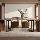 Barrow - Rolling Dining Chair - Tan - Moe's Home Collection - Side Chairs - Elite Enclave Home