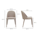 Burton - Fabric Dining Chair (Set of 2) - Light Gray - Moe's Home Collection - Chair Sets - Elite Enclave Home