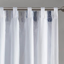 Veronica - 50x84" Poly Printed Curtain Panel With Tufted Stripe And Lining - White / Navy - Madison Park - Curtains & Drapes - Elite Enclave Home