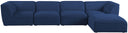 Miramar - 5 Piece Modular Sectional - Meridian Furniture - Stationary Sectionals - Elite Enclave Home