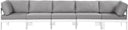 Nizuc - Outdoor Patio 5 Seat Modular Sofa With White Frame - Meridian Furniture - Stationary Sectionals- Elite Enclave Home